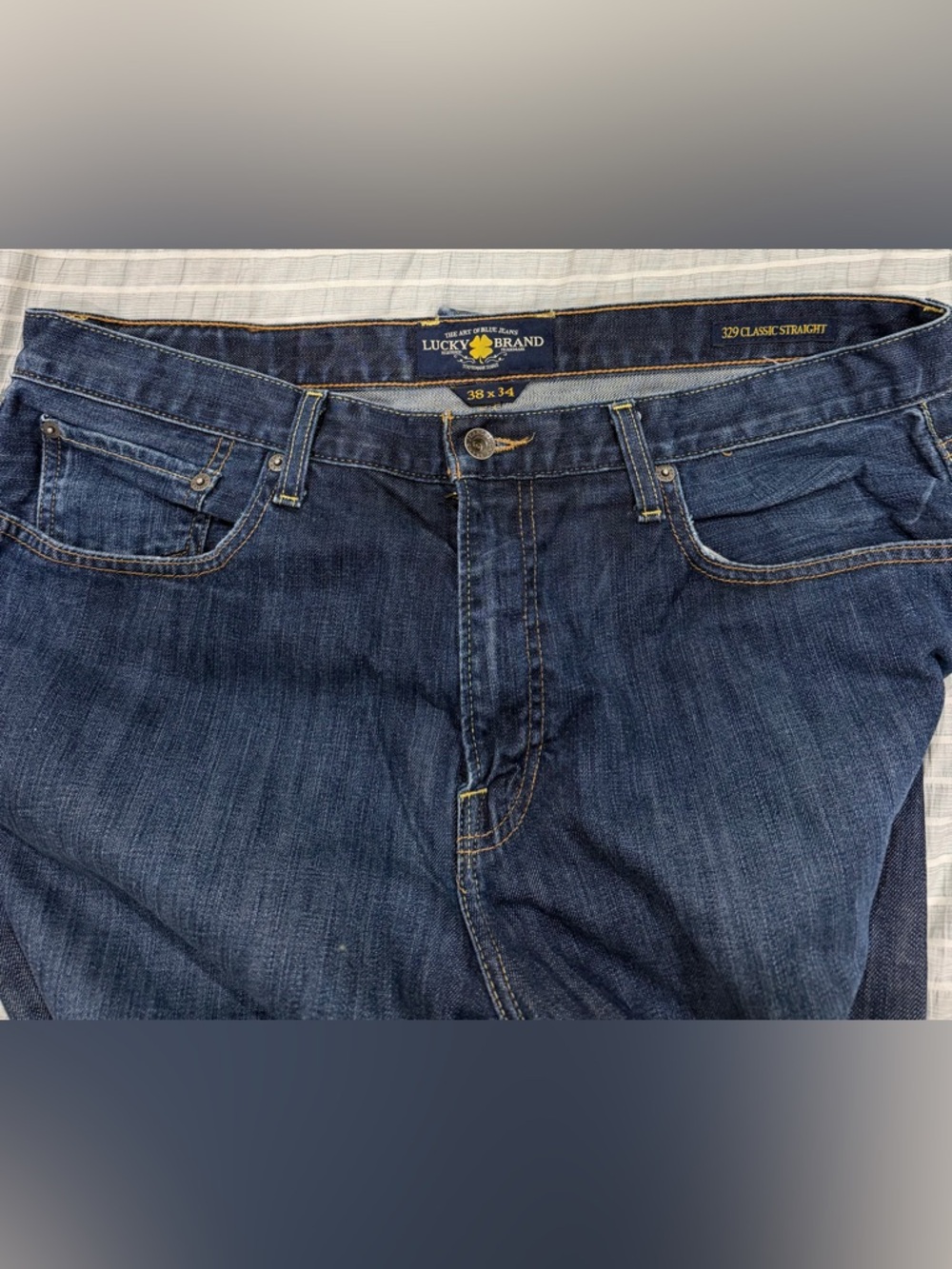Lucky Brand Men’s 38x34 Indigo 329 Classic Straight Leg Jeans